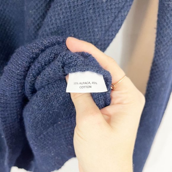 GoodLife Mens Navy Blue Crewneck Pullover Sweater Alpaca Cotton - Size Small - Picture 4 of 4